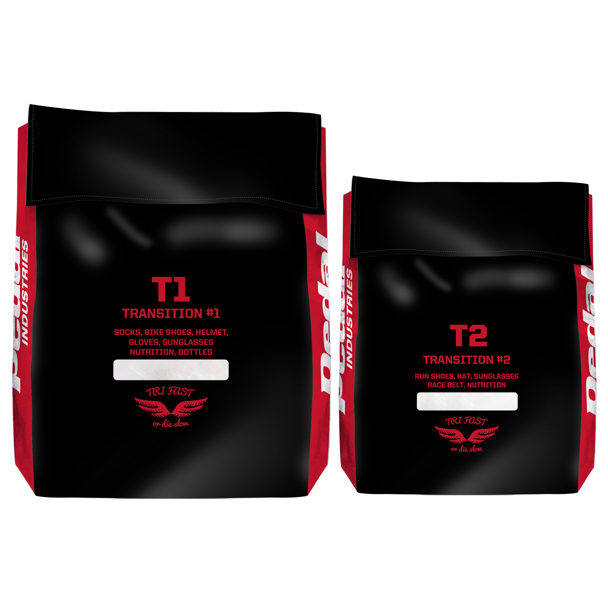 Red Tri Fast or Die Triathlon Transition Bags ISD