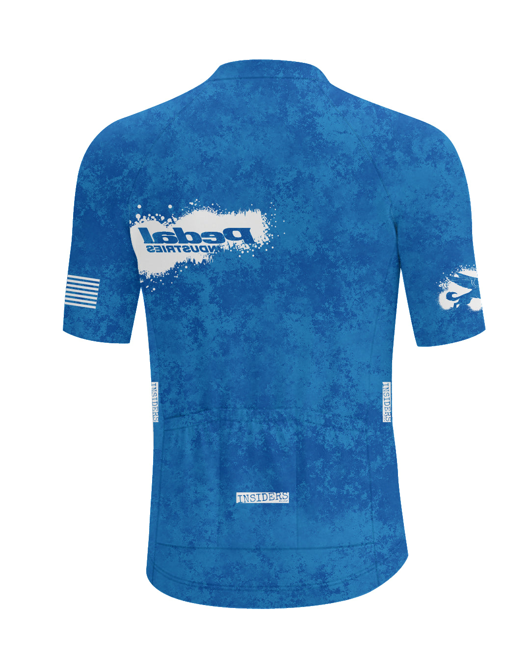 Azure Blue PEDAL Insiders 2027 MEN'S PRO JERSEY ISD - flat product view, back pdp-last