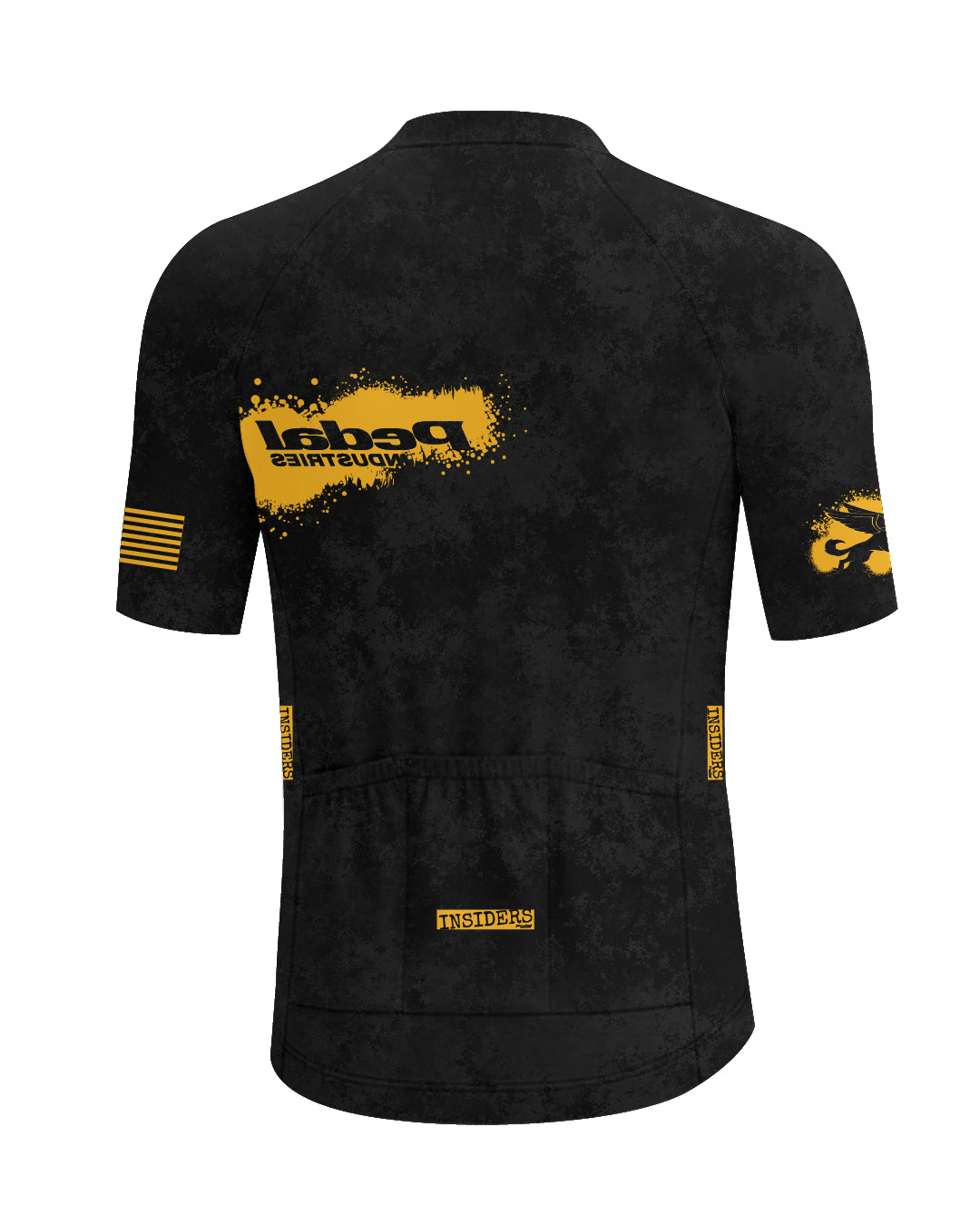 Black-Yellow PEDAL Insiders 2027 MEN'S PRO JERSEY ISD - flat product view, back pdp-last