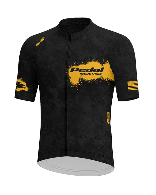 Black-Yellow PEDAL Insiders 2027 MEN'S PRO JERSEY ISD