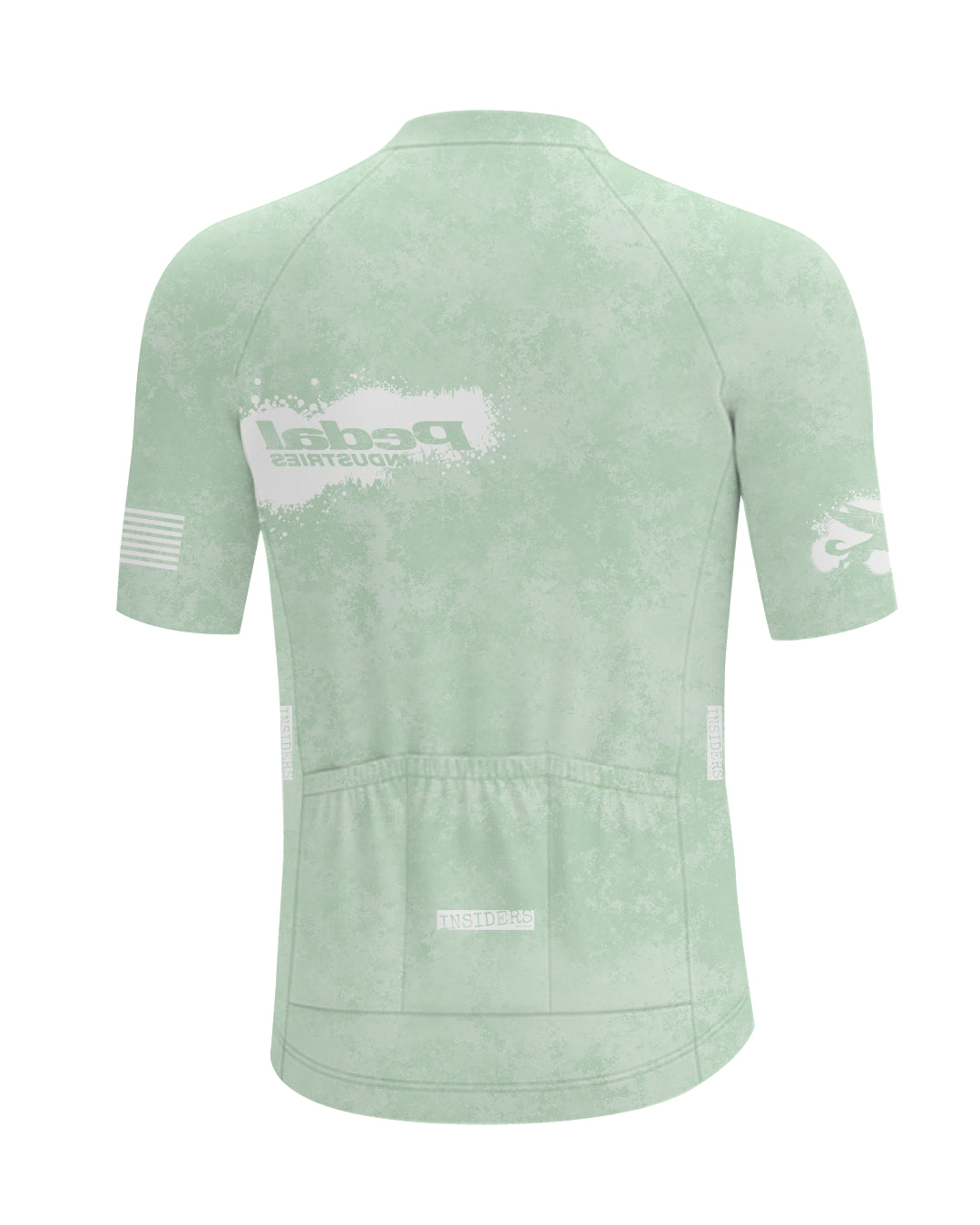 Mint Green PEDAL Insiders 2027 MEN'S PRO JERSEY ISD - flat product view, back pdp-last