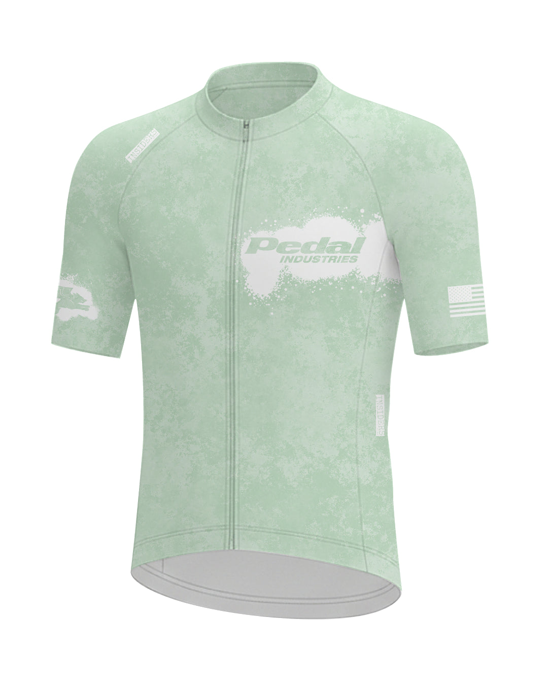 Mint Green PEDAL Insiders 2027 MEN'S PRO JERSEY ISD - flat product view, front pdp-last