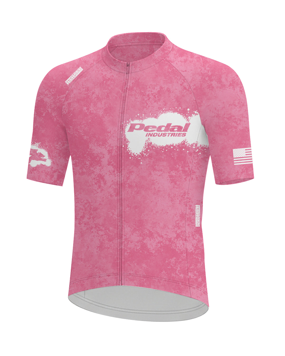 Pink PEDAL Insiders 2027 MEN'S PRO JERSEY ISD - flat product view, front pdp-last