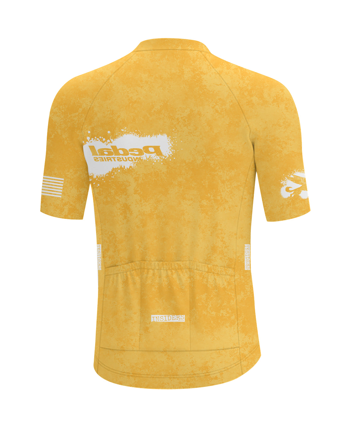 Yellow PEDAL Insiders 2027 MEN'S PRO JERSEY ISD - flat product view, back pdp-last