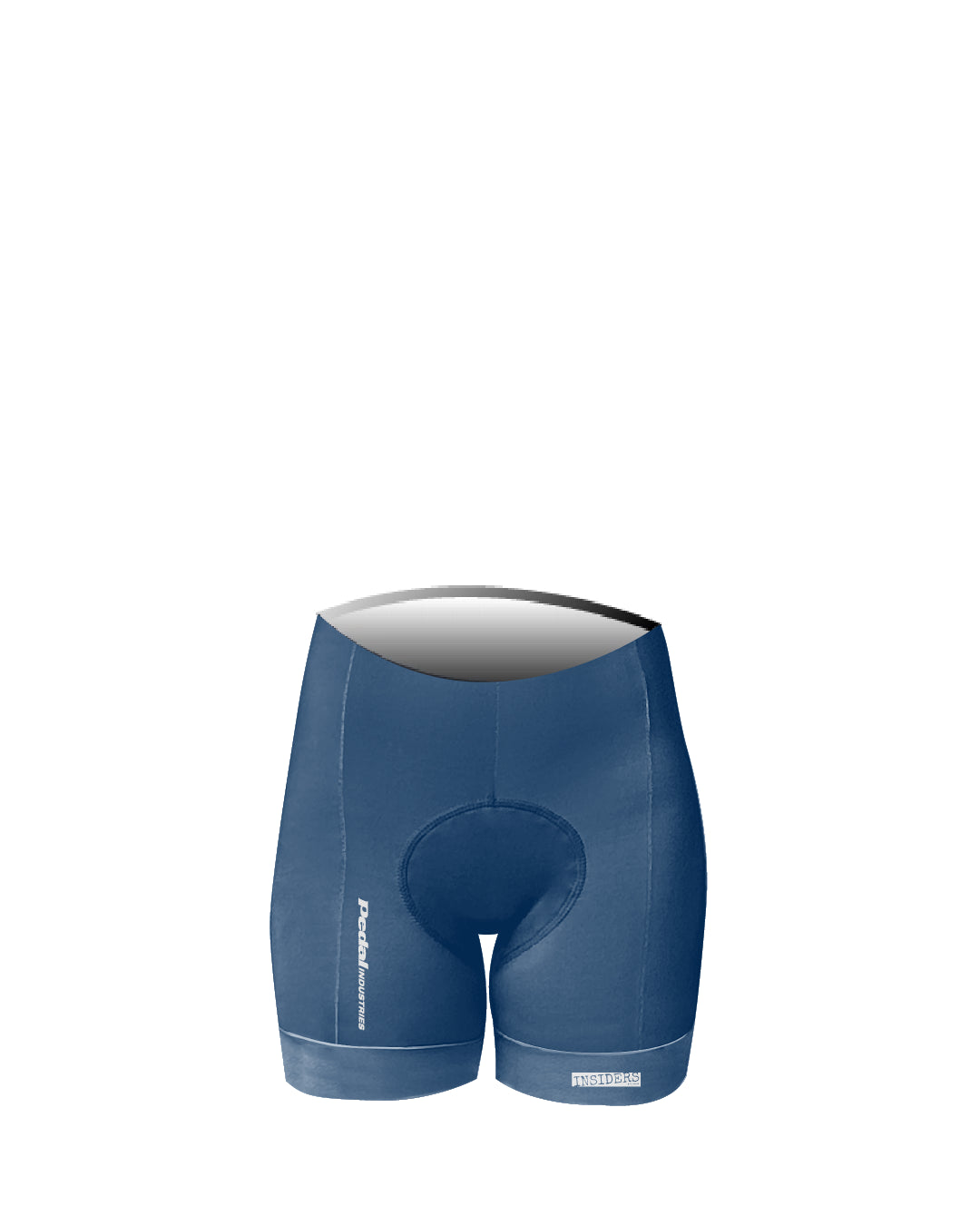 Azure Blue PEDAL Insiders 2027 WOMEN'S PRO BIB 2.5 ISD (NO STRAPS) - flat product view pdp-last