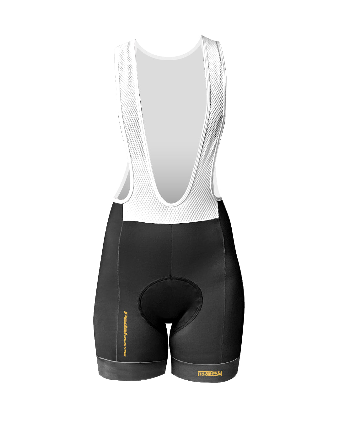 Black PEDAL Insiders 2027 WOMEN'S PRO BIB 2.5 ISD - flat product view, front pdp-last