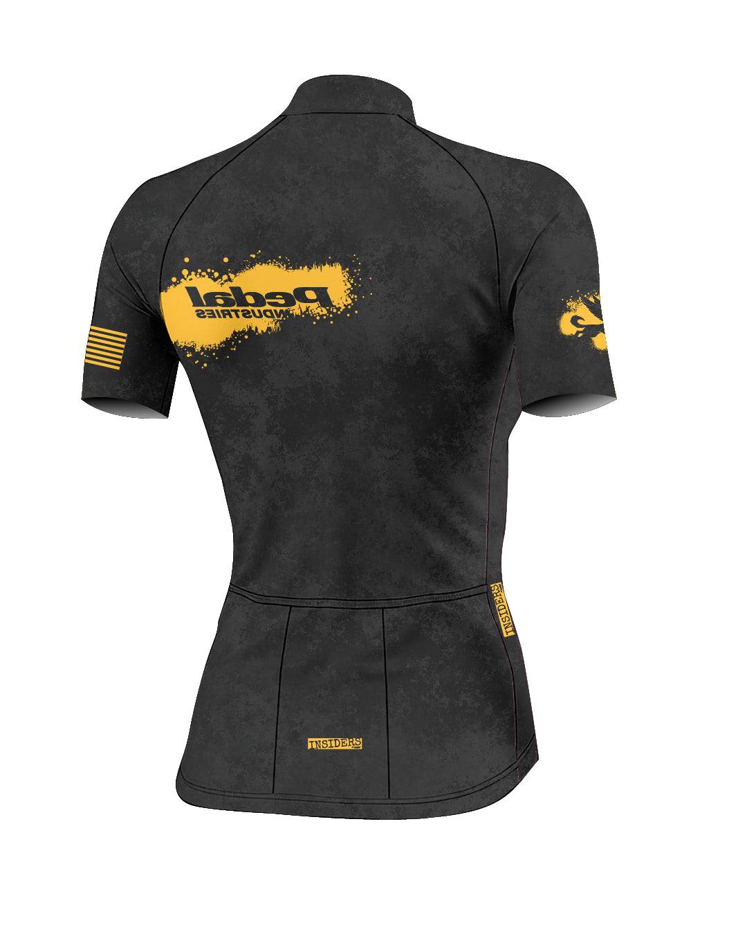 Black-Yellow PEDAL Insiders 2027 WOMEN'S PRO JERSEY 2.5 ISD - flat product view, back pdp-last