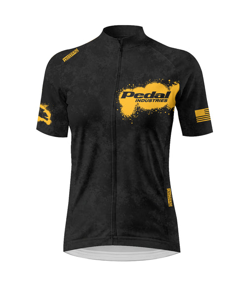 Black-Yellow PEDAL Insiders 2027 WOMEN'S PRO JERSEY 2.5 ISD