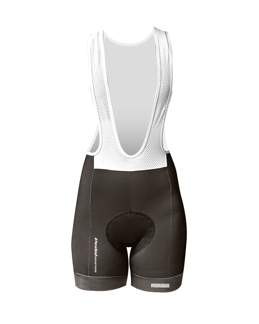 Brown PEDAL Insiders 2027 WOMEN'S PRO BIB 2.5 ISD - flat product view, front pdp-last