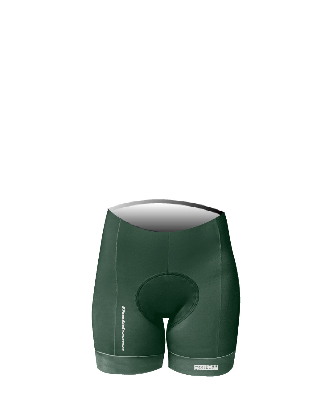 Deep Green PEDAL Insiders 2027 WOMEN'S PRO BIB 2.5 ISD (NO STRAPS) - flat product view pdp-last