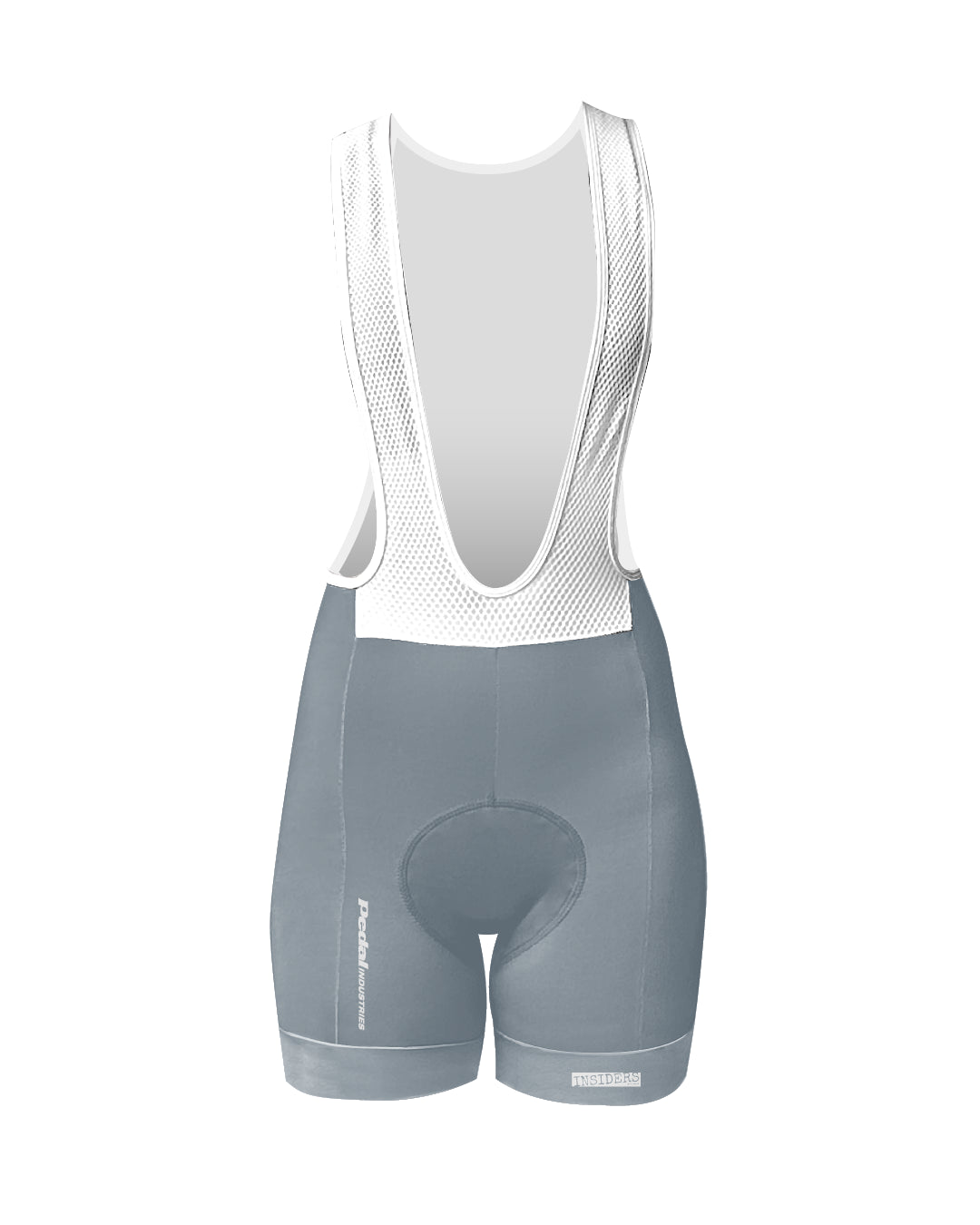 Light Blue PEDAL Insiders 2027 WOMEN'S PRO BIB 2.5 ISD - flat product view, front pdp-last