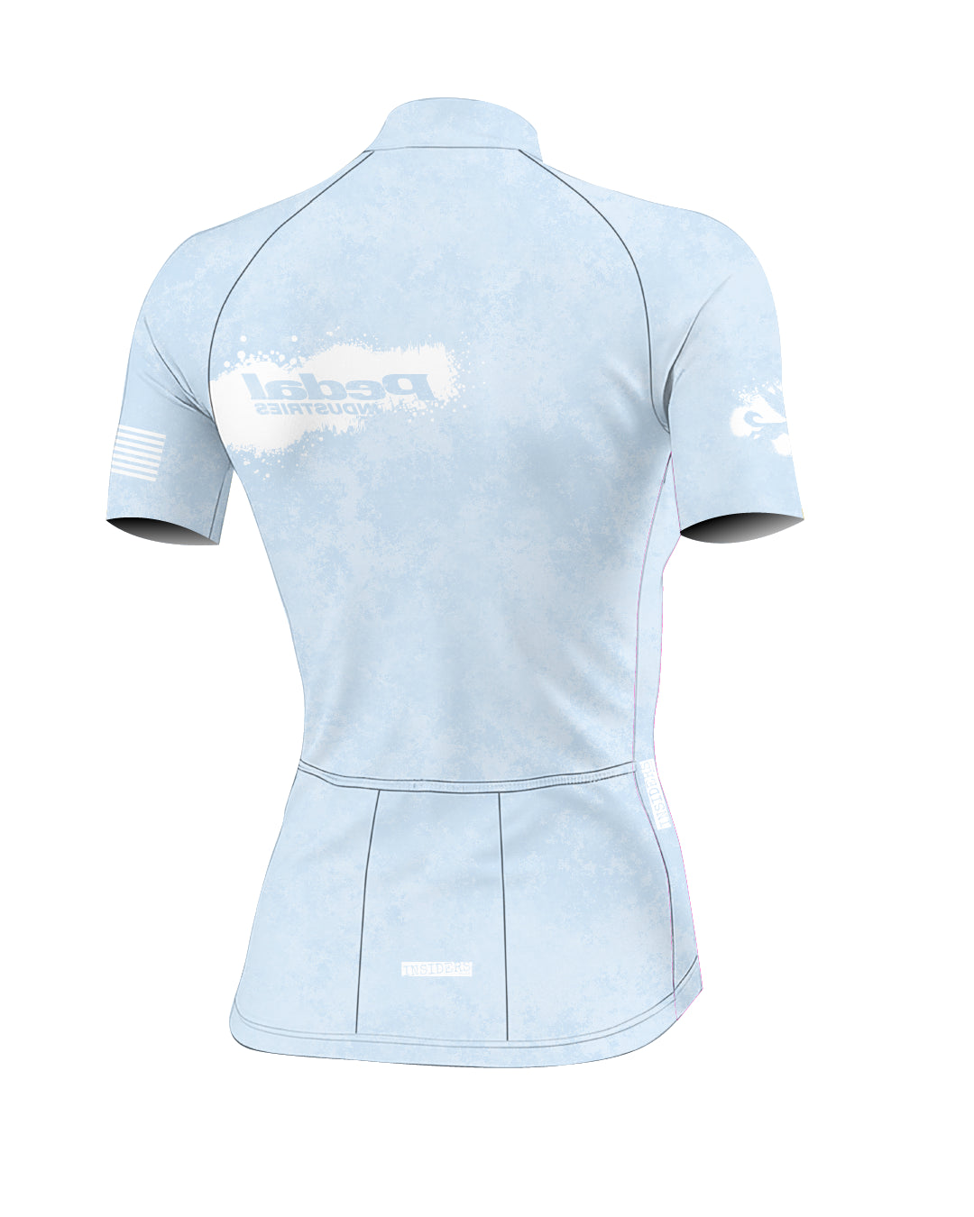 Light Blue PEDAL Insiders 2027 WOMEN'S PRO JERSEY 2.5 ISD - flat product view, back pdp-last