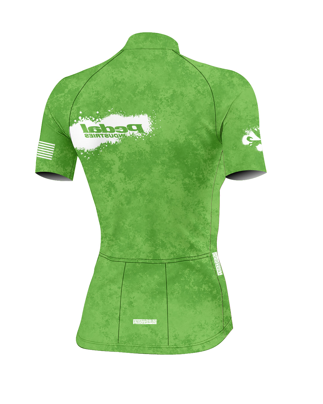 Lime Green PEDAL Insiders 2027 WOMEN'S PRO JERSEY 2.5 ISD - flat product view, back pdp-last