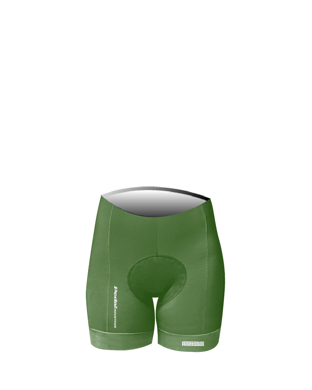 Lime Green PEDAL Insiders 2027 WOMEN'S PRO BIB 2.5 ISD (NO STRAPS) - flat product view pdp-last