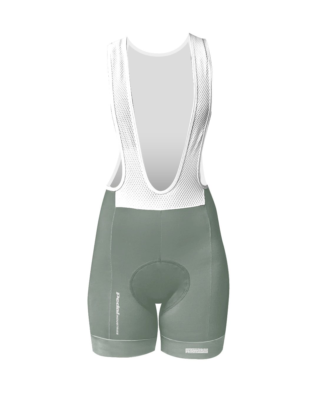 Mint Green PEDAL Insiders 2027 WOMEN'S PRO BIB 2.5 ISD - flat product view, front pdp-last