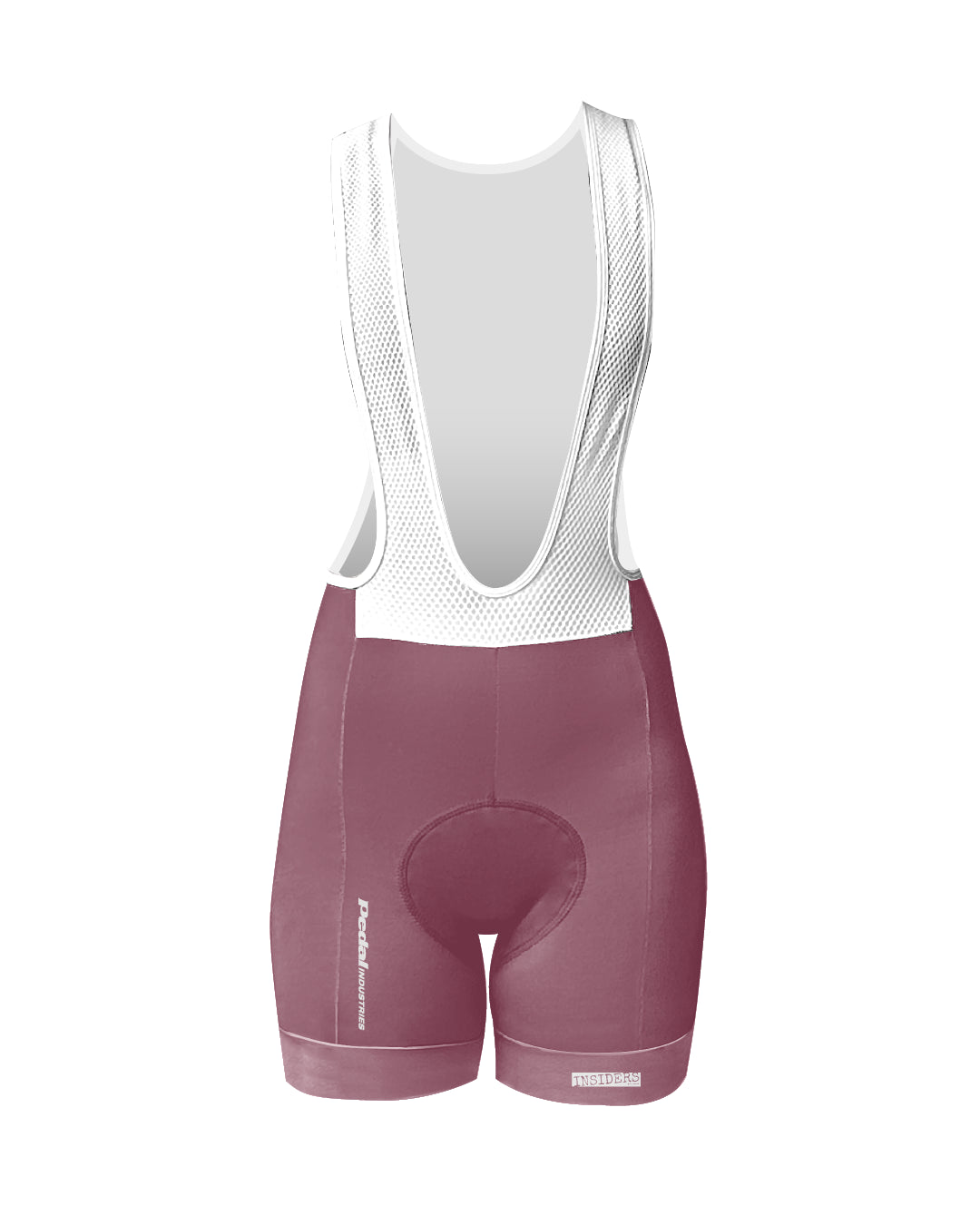 Pink PEDAL Insiders 2027 WOMEN'S PRO BIB 2.5 ISD - flat product view, front pdp-last