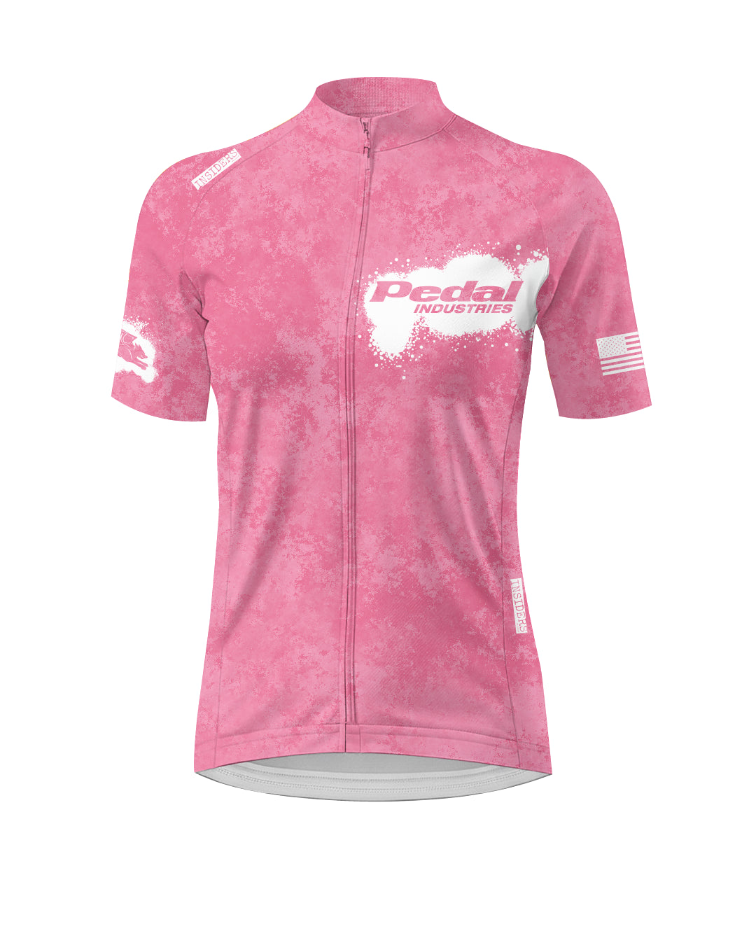 Pink PEDAL Insiders 2027 WOMEN'S PRO JERSEY 2.5 ISD - flat product view, front pdp-last