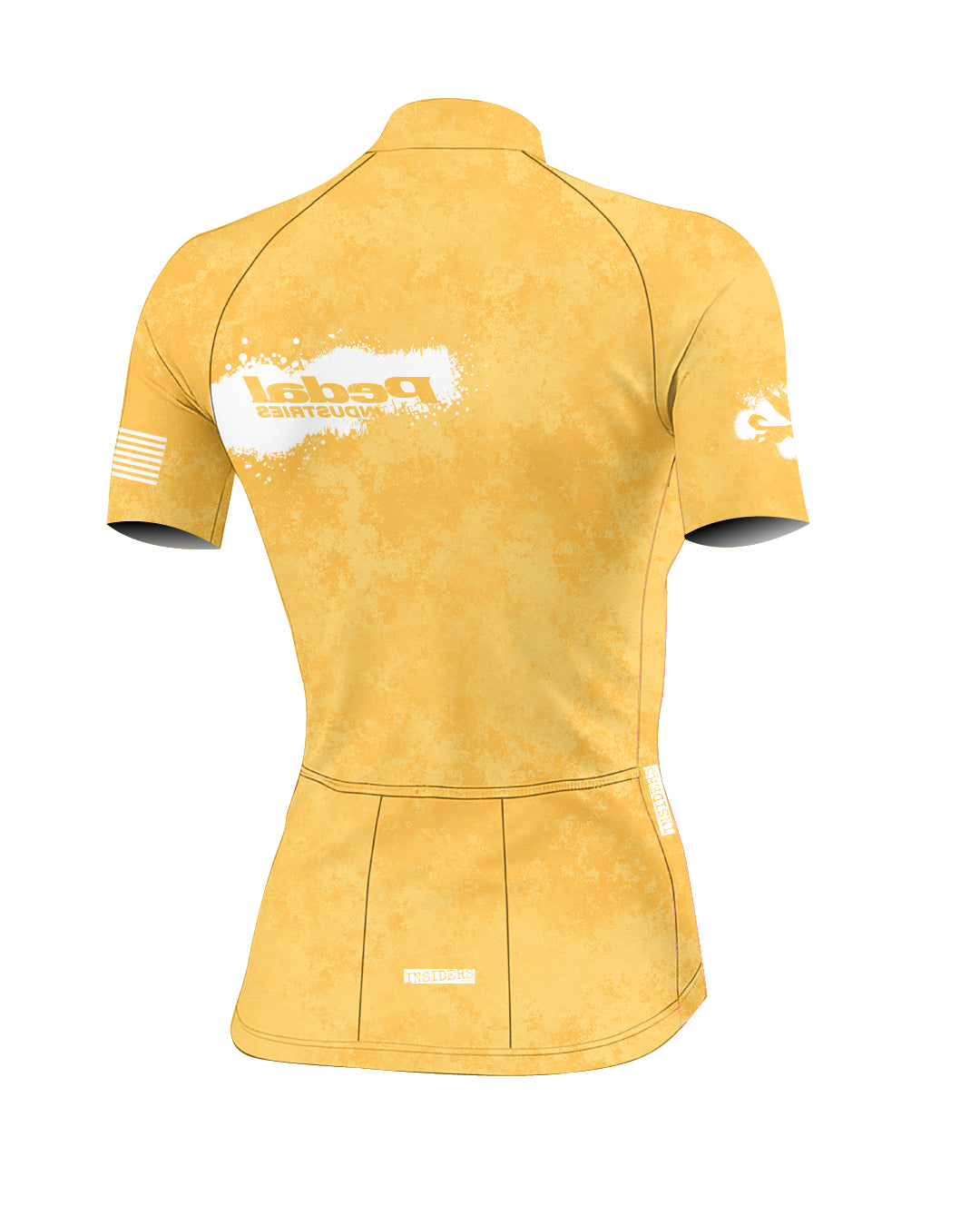 Yellow PEDAL Insiders 2027 WOMEN'S PRO JERSEY 2.5 ISD - flat product view, back pdp-last