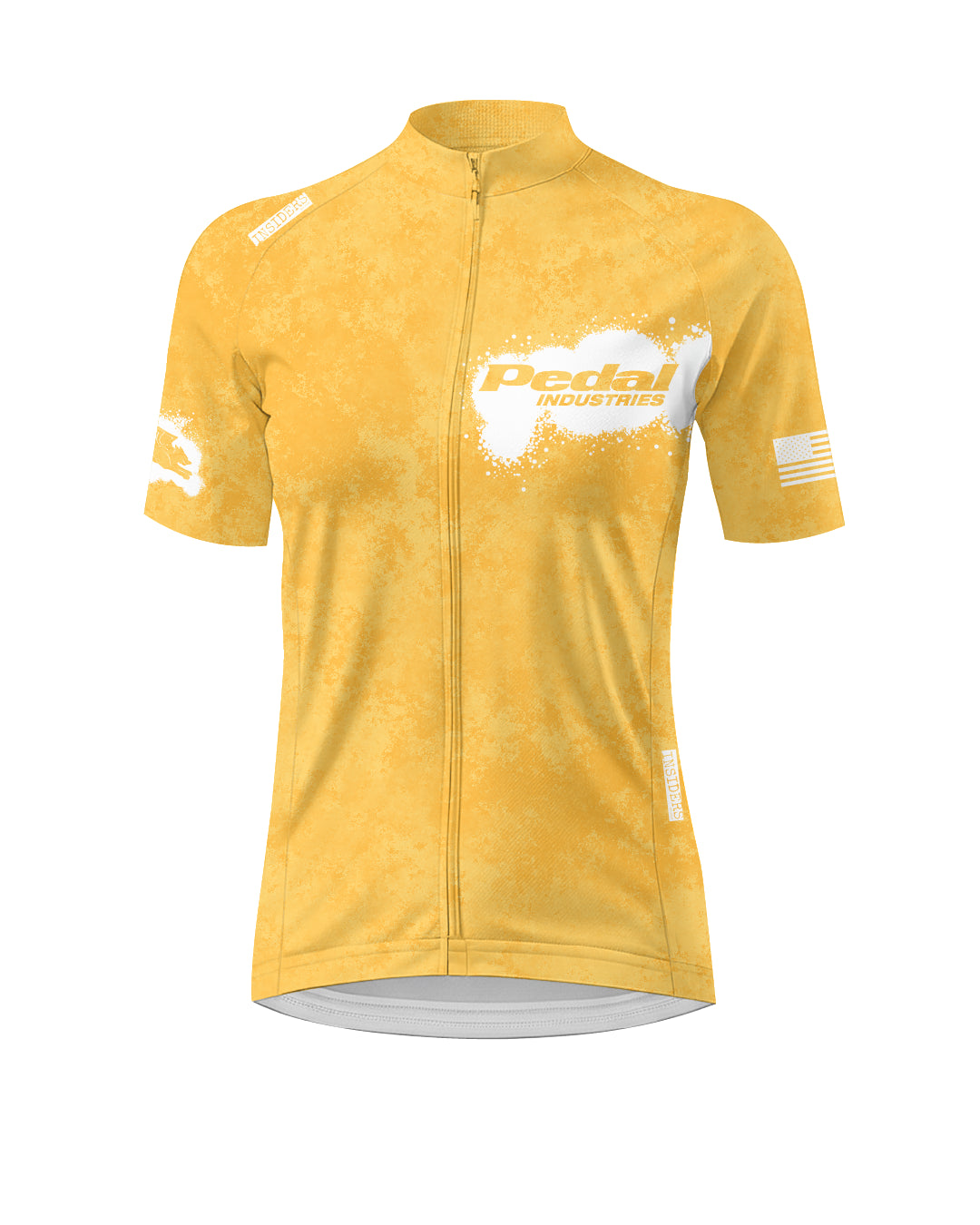 Yellow PEDAL Insiders 2027 WOMEN'S PRO JERSEY 2.5 ISD - flat product view, front pdp-last