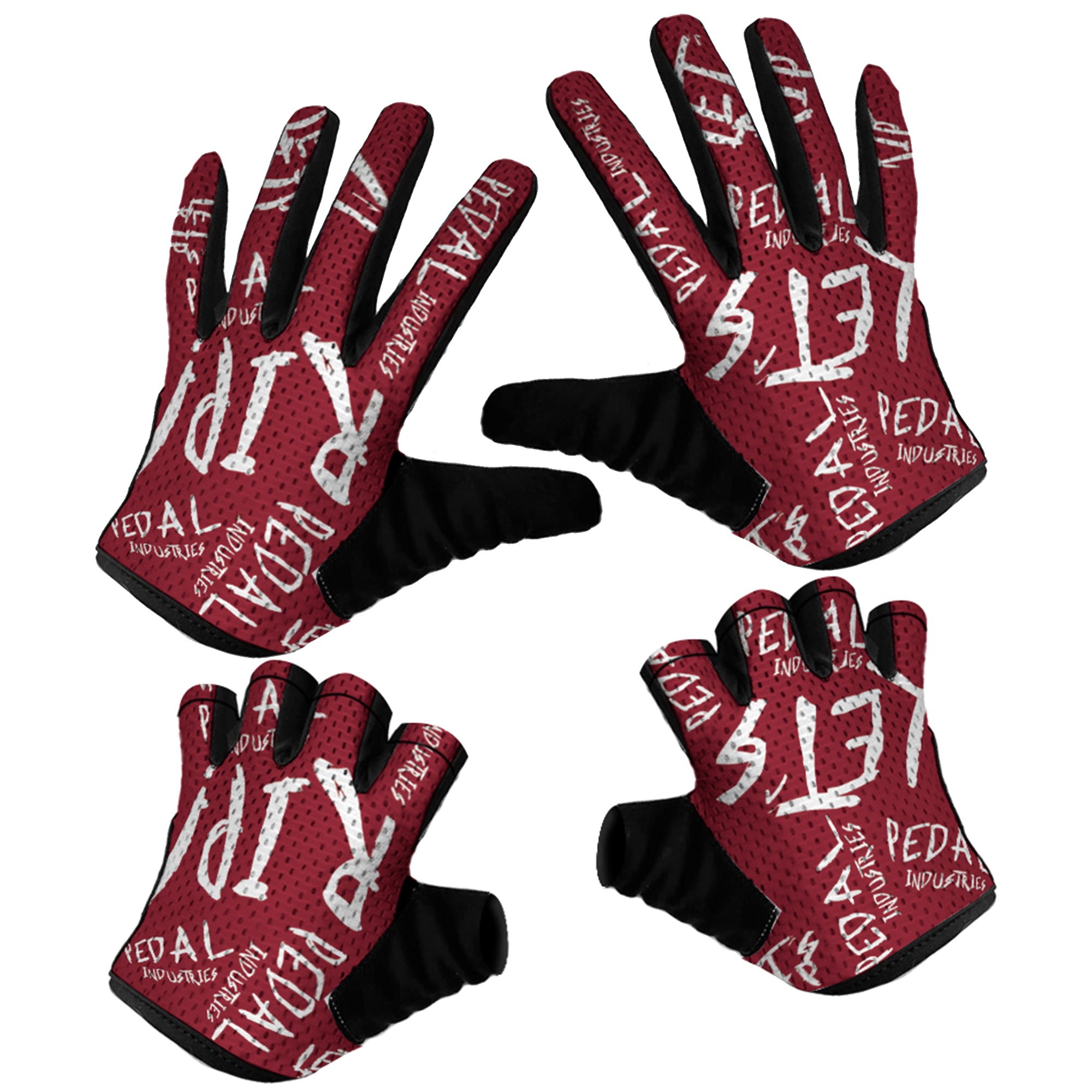Burgundy-White Pedal PUNK SUPERLIGHT RaceDay Gloves ISD