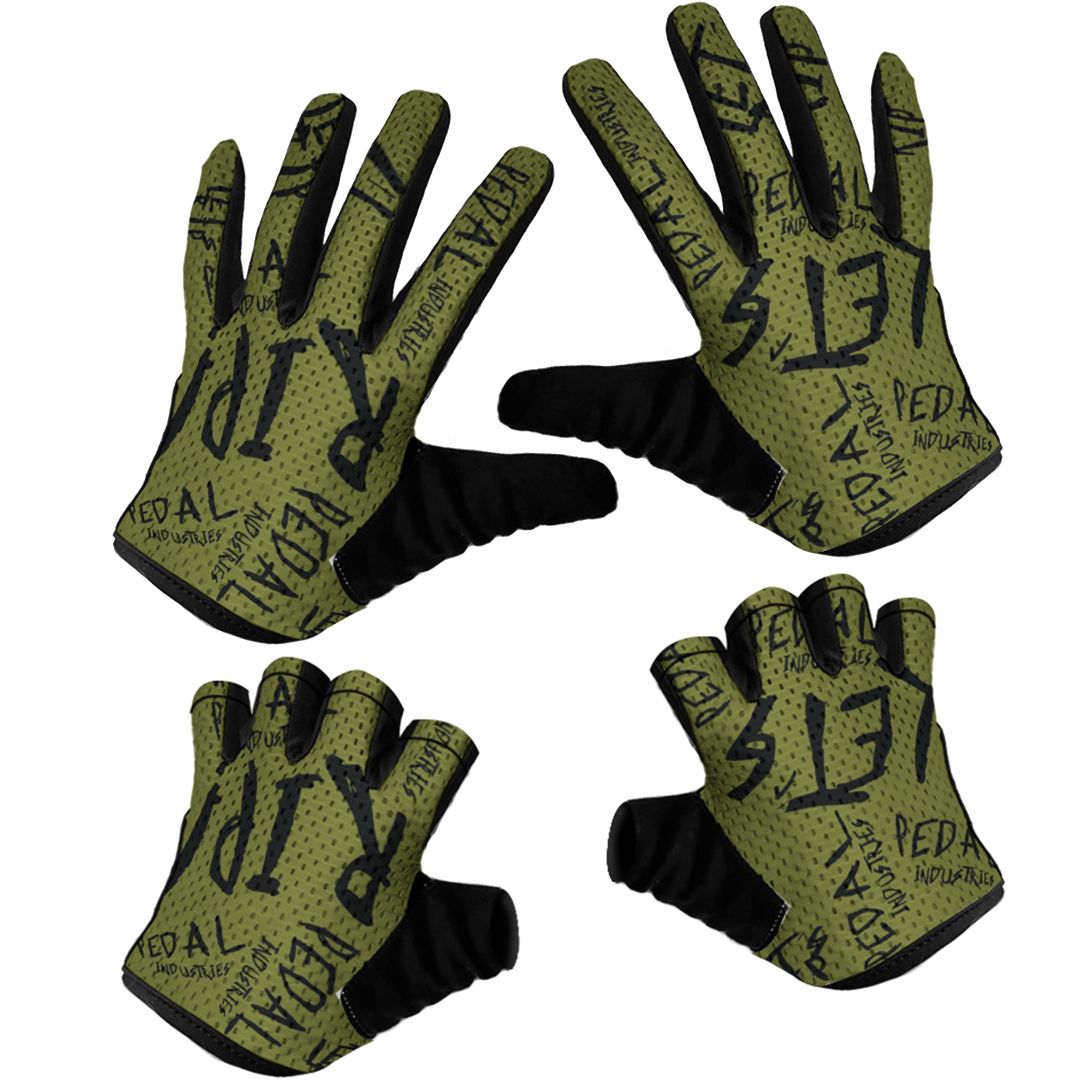 Olive-Black Pedal PUNK SUPERLIGHT RaceDay Gloves ISD