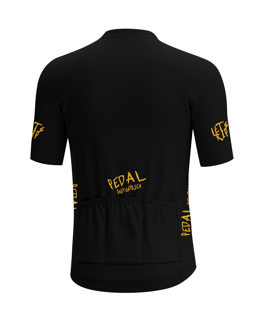 Black-Yellow Pedal PUNK MEN'S PRO JERSEY ISD - flat product view, back pdp-last