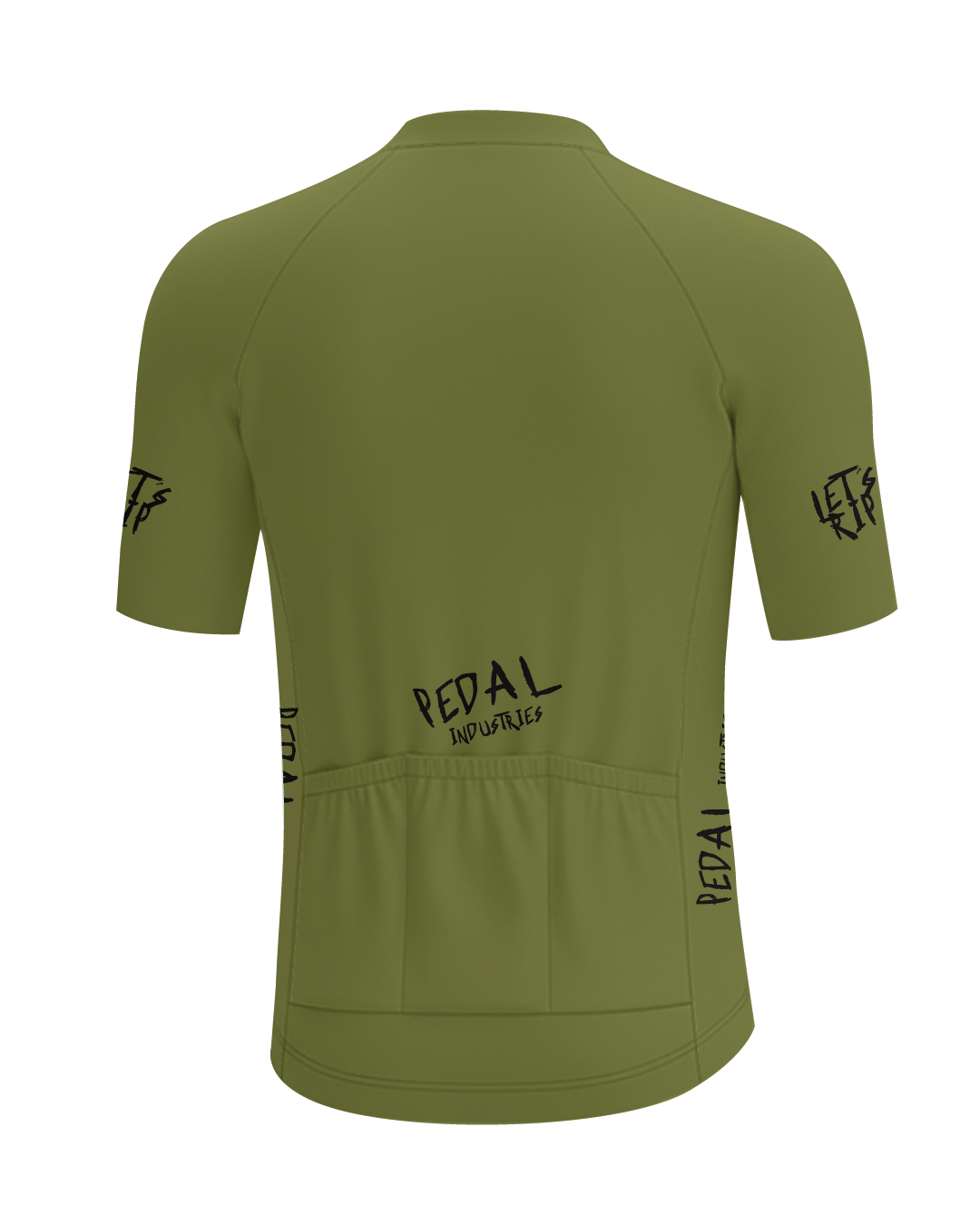 Olive-Black Pedal PUNK MEN'S PRO JERSEY ISD - flat product view, back pdp-last