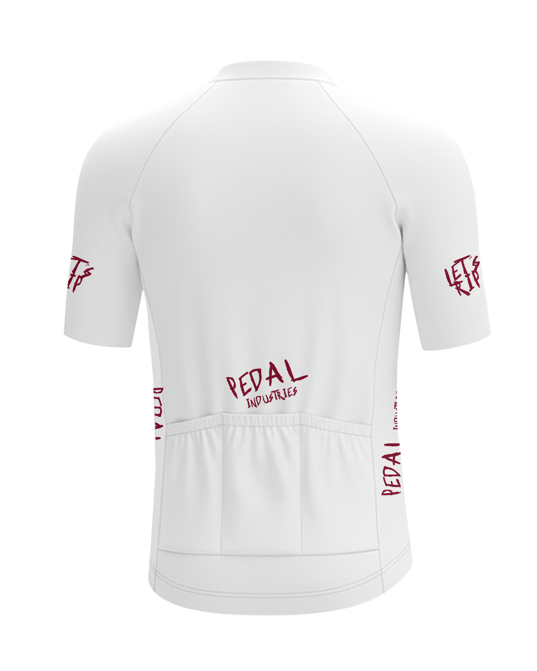 White-Burgundy Pedal PUNK MEN'S PRO JERSEY ISD - flat product view, back pdp-last