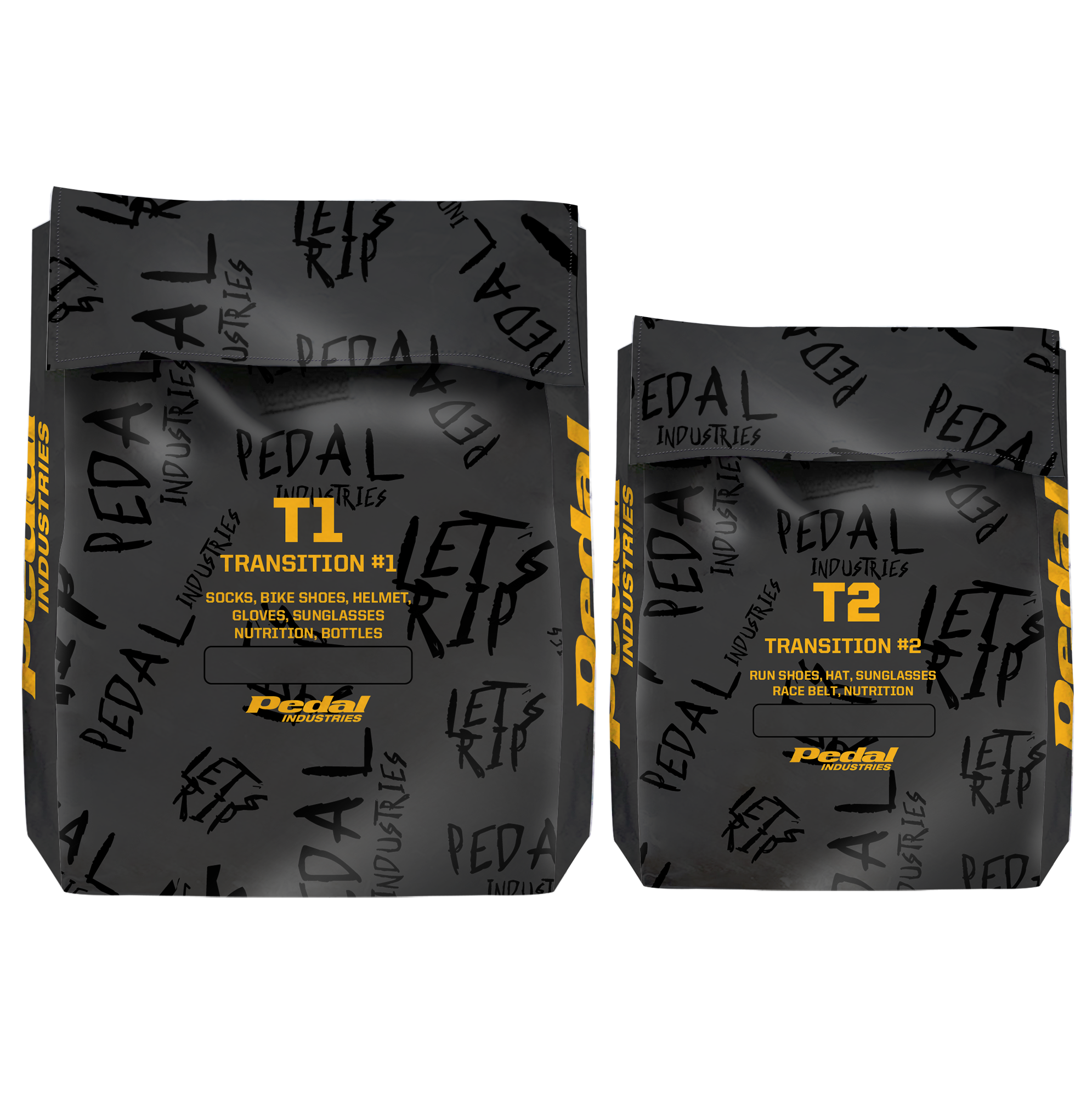Stealth-Black Pedal PUNK Triathlon  T1/T2 Transition Bags ISD