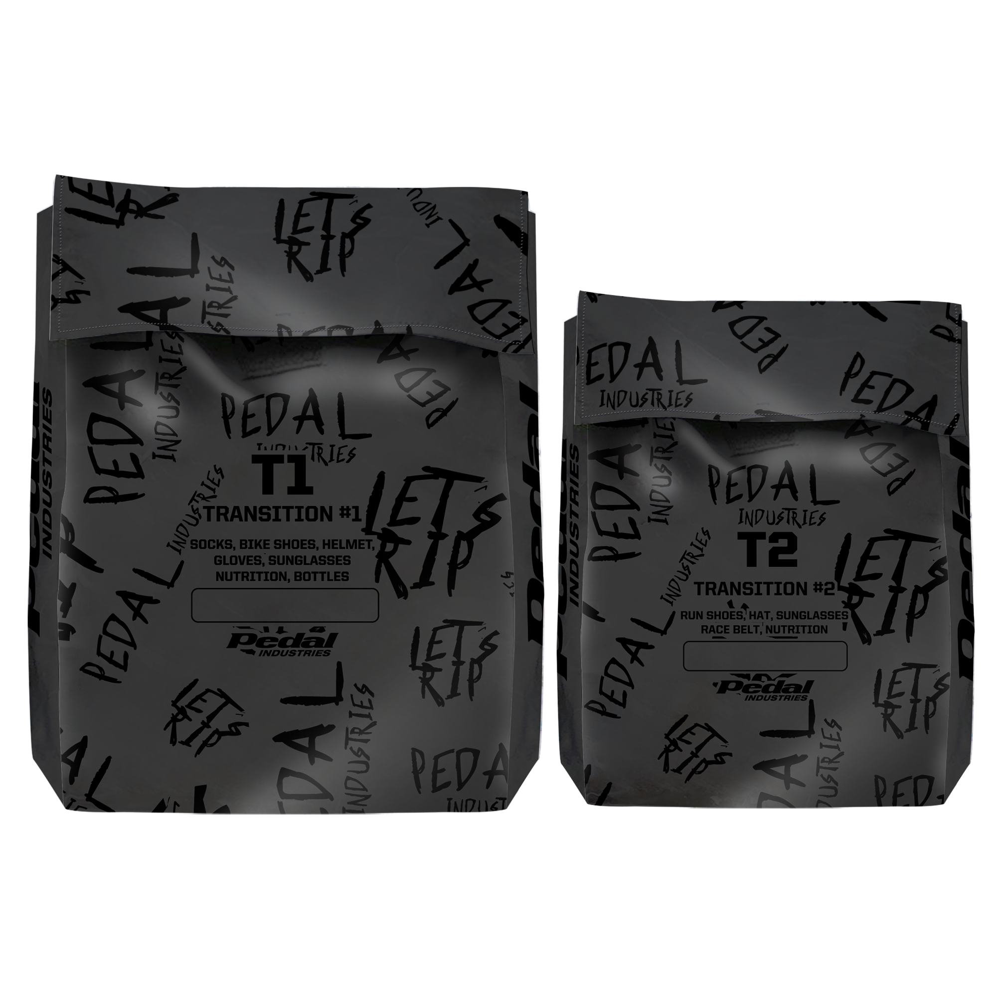 Stealth-Black Pedal PUNK Triathlon  T1/T2 Transition Bags ISD