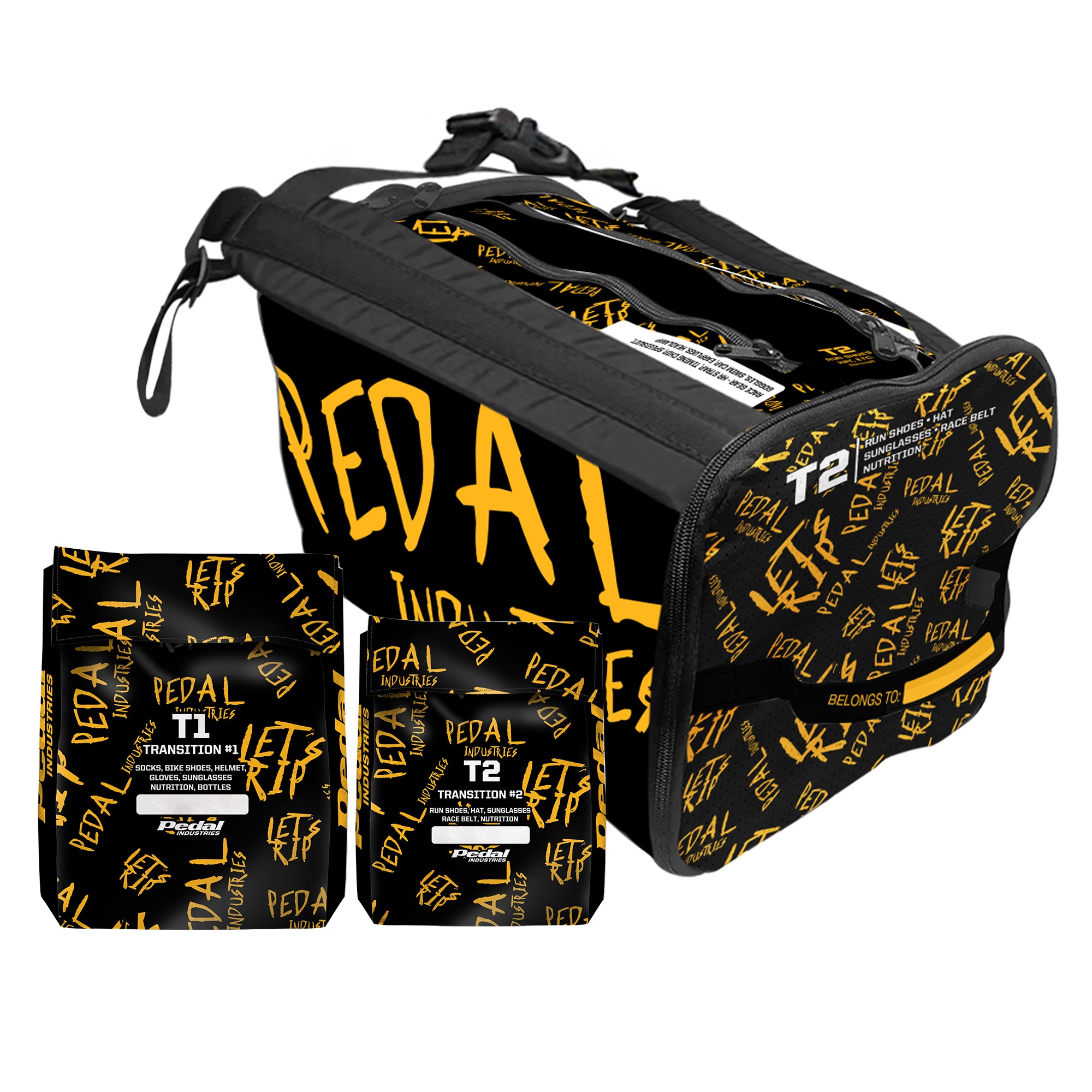 Black-Yellow Pedal PUNK RaceDay TRIATHLON Gear Bag ISD