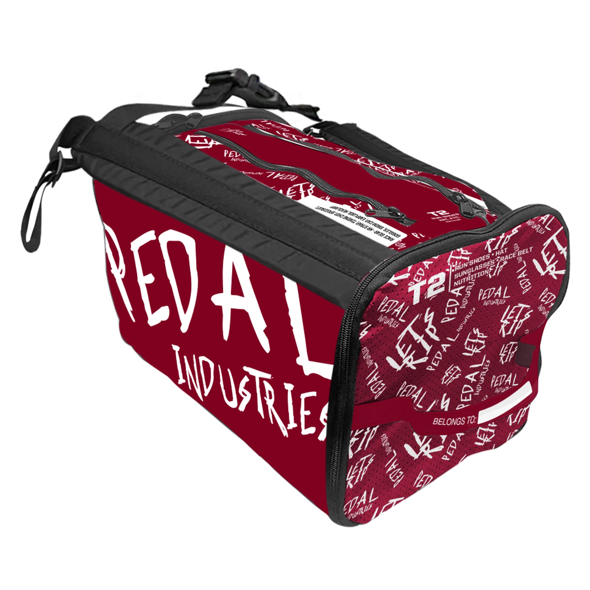 Burgundy-White Pedal PUNK RaceDay TRIATHLON Gear Bag ISD