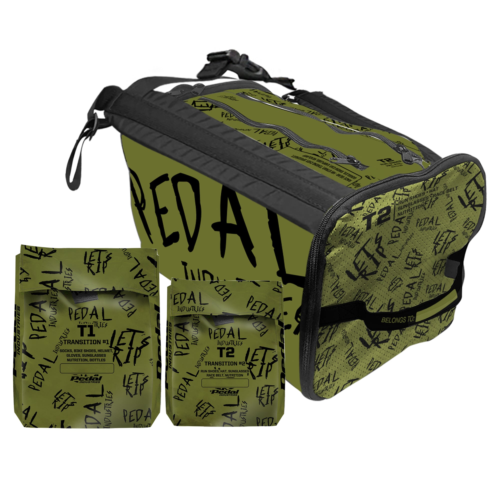 Olive-Black Pedal PUNK RaceDay TRIATHLON Gear Bag ISD