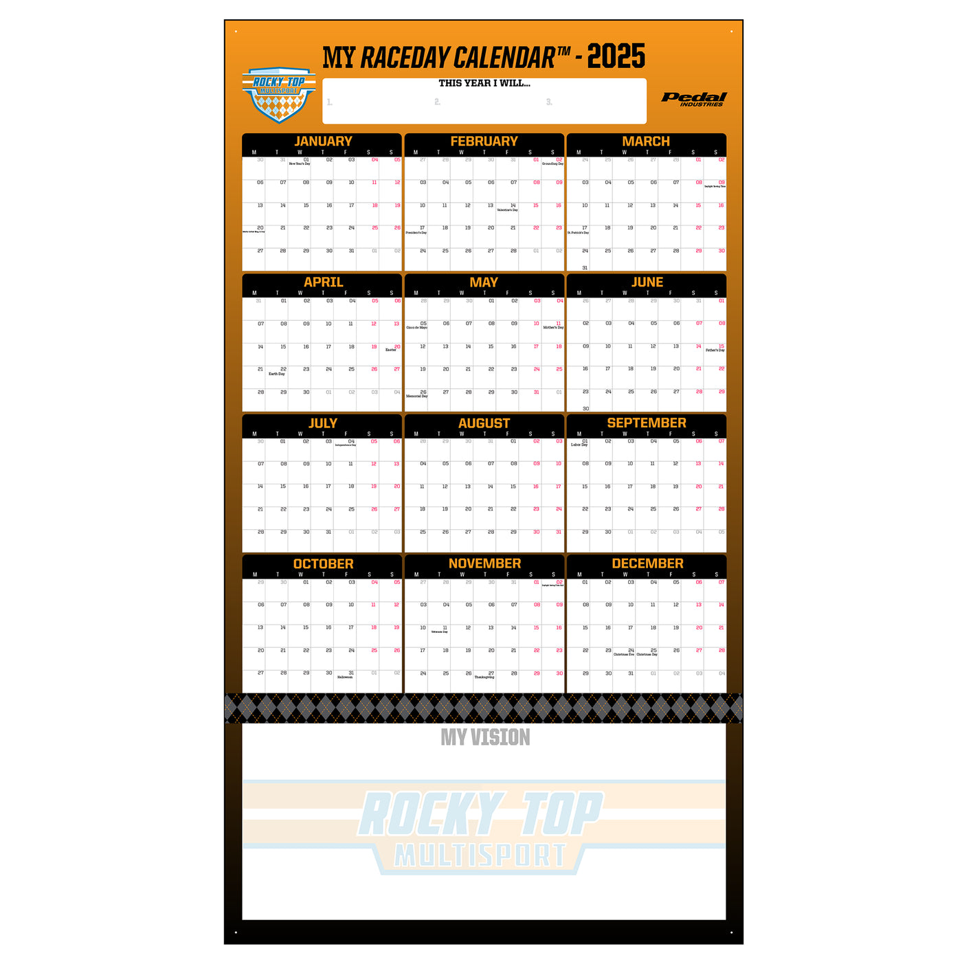 Rocky Top Multisport 2025 GIANT MY RACEDAY CALENDAR