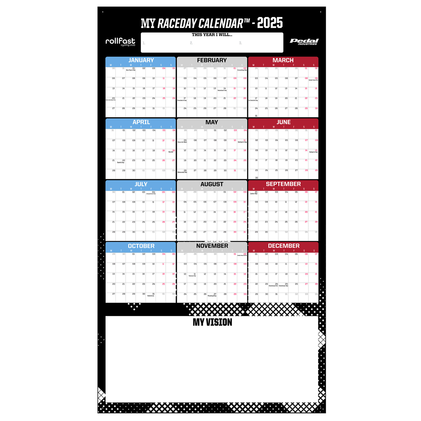 Rollfast 2025 GIANT MY RACEDAY CALENDAR