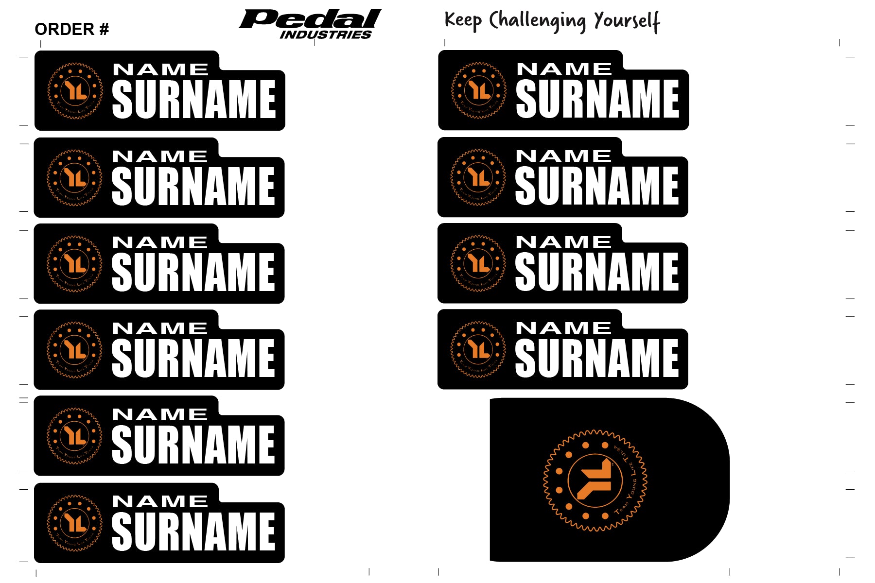 Team Young Life Tulsa 2024 ID Sticker Bikes & Gear