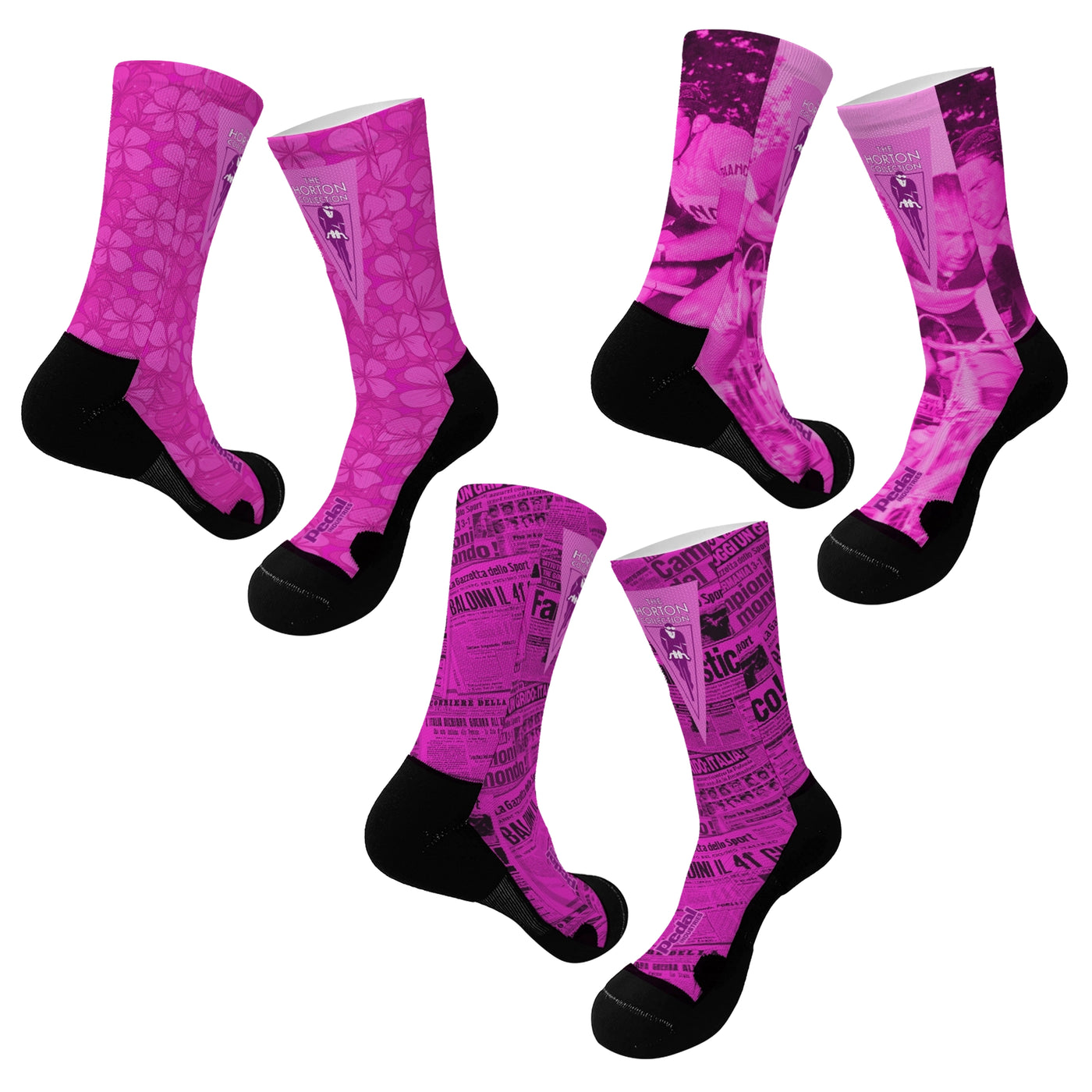 The GIRO SUBLIMATED SOCK 2.0 ISD PINK (3 Color Variants) collab with The Horton Collection