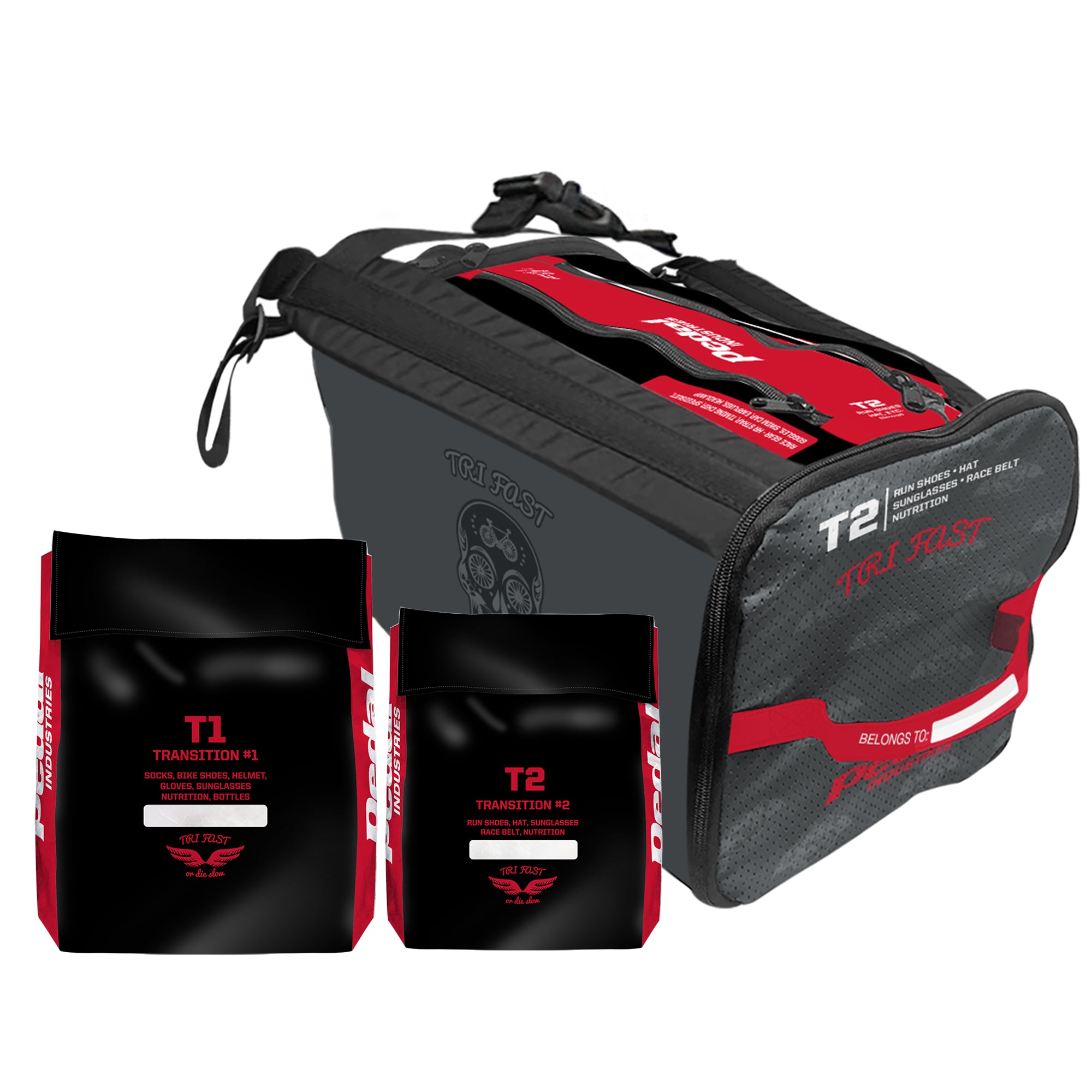 Red Tri Fast or Die RaceDay TRIATHLON Gear Bag ISD
