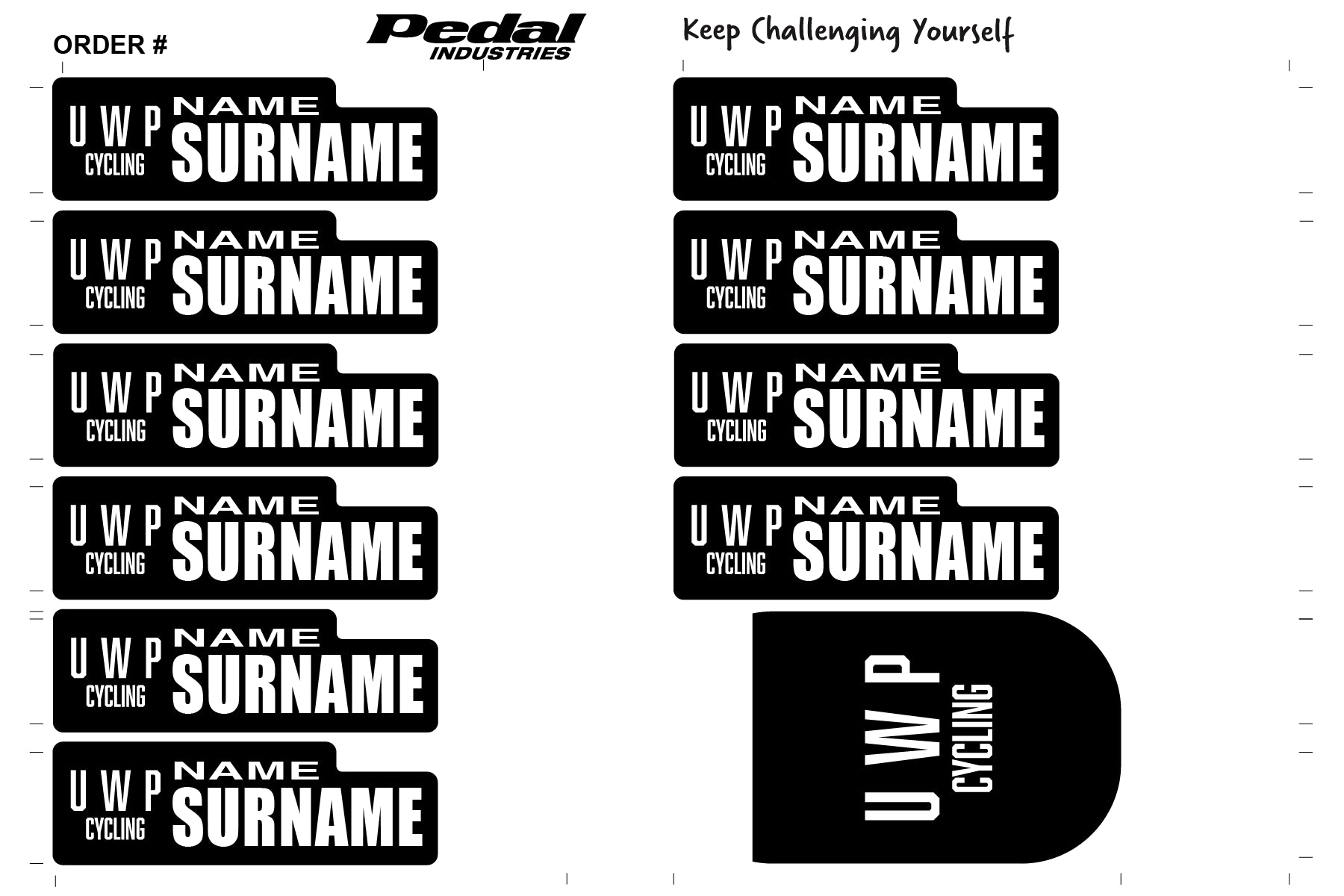 UWP Cycling 2024 ID Sticker Bikes & Gear