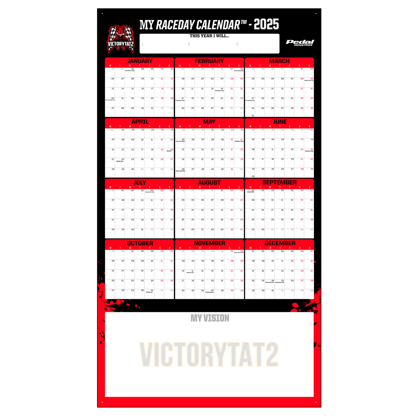 VICTORYTAT2 2025 GIANT MY RACEDAY CALENDAR