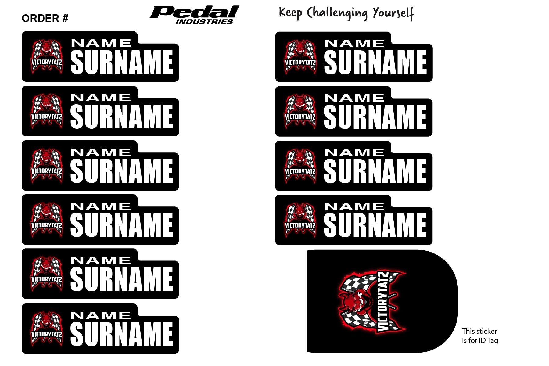 VICTORYTAT2 ID Sticker Bikes & Gear