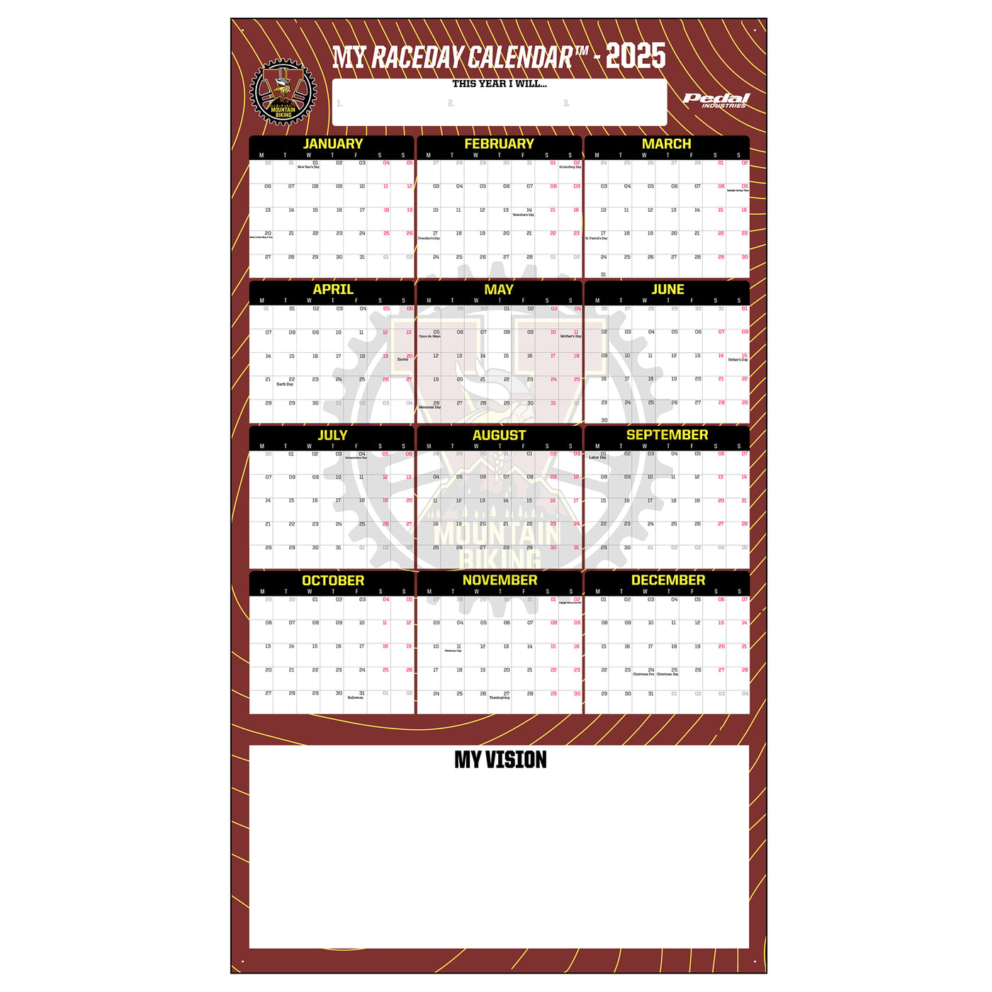Viewmont HS 2025 GIANT MY RACEDAY CALENDAR