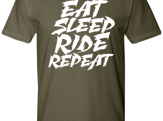 EAT SLEEP RIDE REPEAT Classic T-Shirt (FE) (2 Color Variants)
