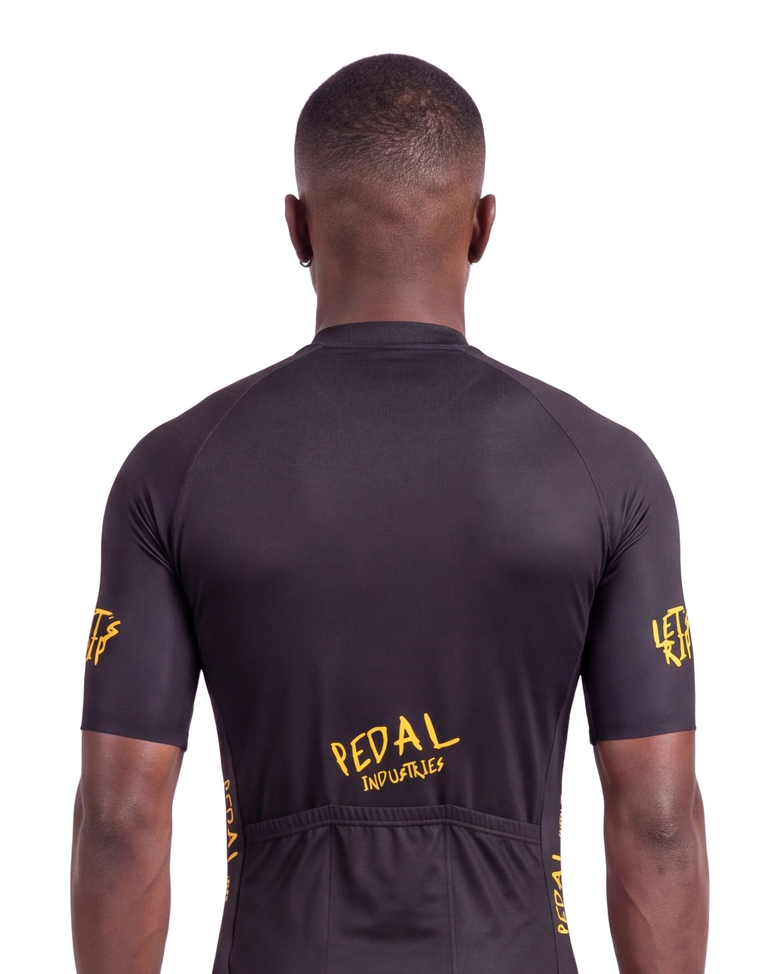 Black-Yellow Pedal PUNK MEN'S PRO JERSEY ISD - back, on model