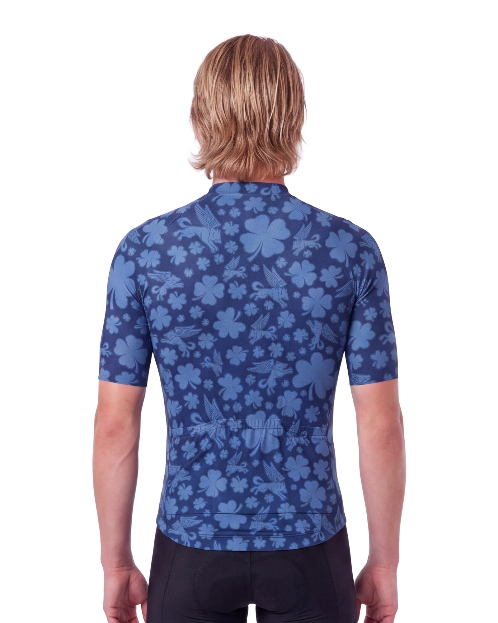 BLUE Lucky Pedal MEN'S PRO JERSEY ISD - back, on model