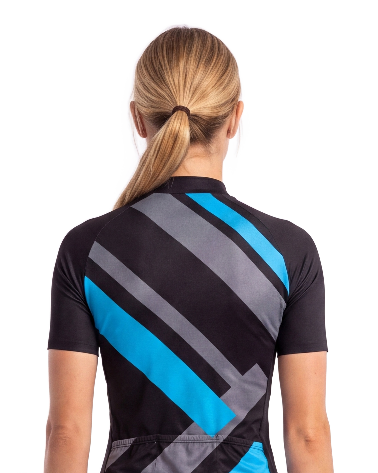 Blue Primary Colors WOMEN'S PRO JERSEY ISD - back, on model