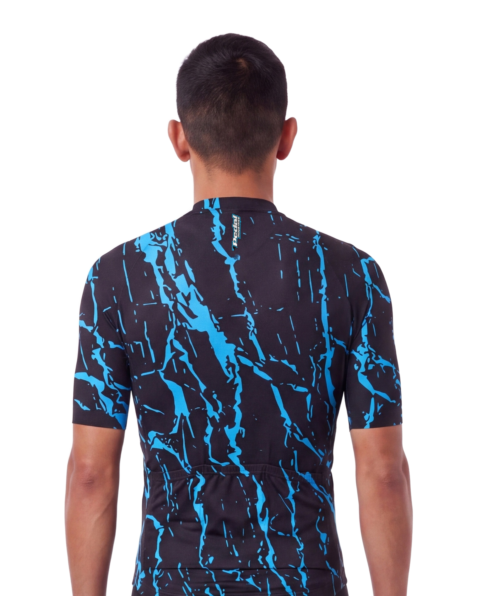 Blue Splatter MEN'S PRO JERSEY ISD - back, on model