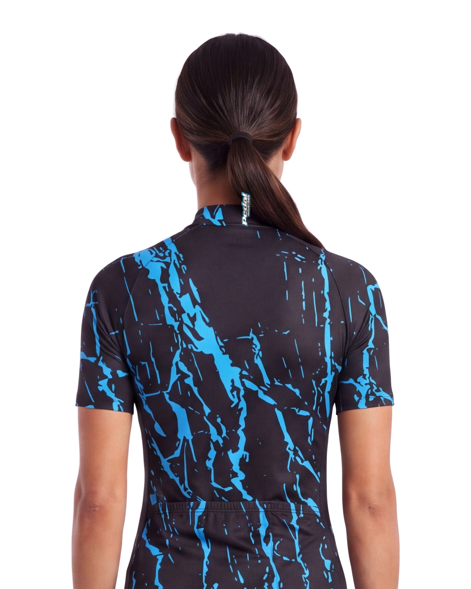 Blue Splatter WOMEN'S PRO JERSEY ISD - back, on model