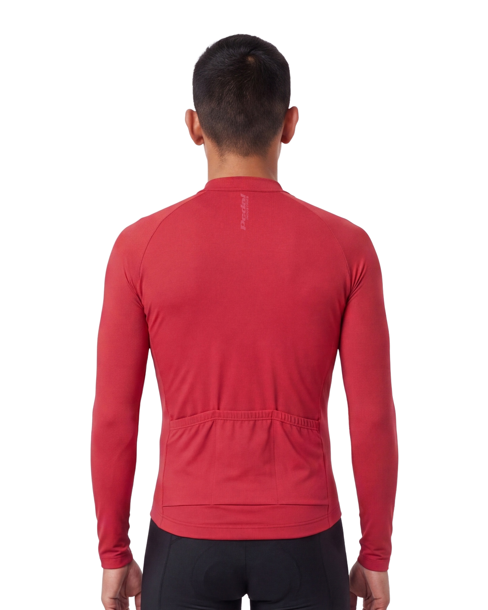 Crimson Red Cypress Spirits MEN'S Long Sleeve PRO JERSEY ISD - back, on model