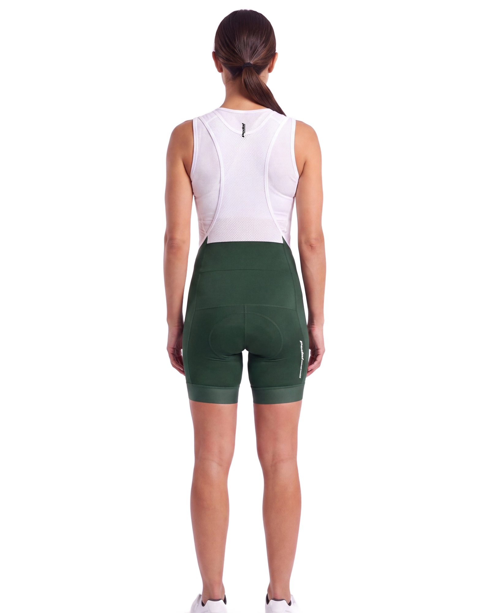 Deep Green PEDAL Insiders 2027 WOMEN'S PRO BIB 2.5 ISD - back, on model